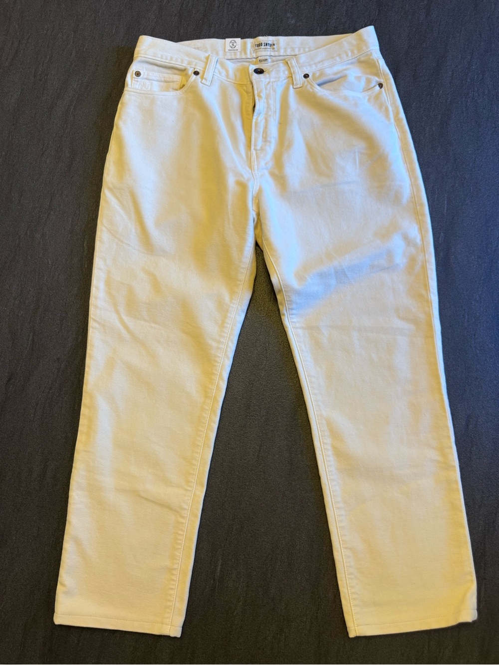 Todd Snyder Men's Off White/Cream Ecru Slim Cotton Pant Sz 31x30